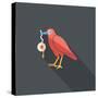 Halloween Crow and Eyeball Flat Icon with Long Shadow,Eps10-eatcute-Stretched Canvas