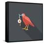 Halloween Crow and Eyeball Flat Icon with Long Shadow,Eps10-eatcute-Framed Stretched Canvas