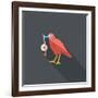 Halloween Crow and Eyeball Flat Icon with Long Shadow,Eps10-eatcute-Framed Art Print