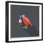 Halloween Crow and Eyeball Flat Icon with Long Shadow,Eps10-eatcute-Framed Art Print