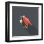 Halloween Crow and Eyeball Flat Icon with Long Shadow,Eps10-eatcute-Framed Art Print