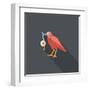 Halloween Crow and Eyeball Flat Icon with Long Shadow,Eps10-eatcute-Framed Art Print