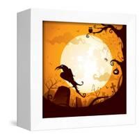 Halloween - Crow on the Graveyard-ori-artiste-Framed Art Print