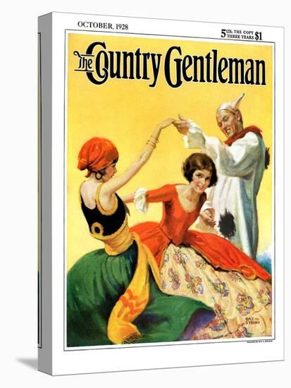 "Halloween Dance," Country Gentleman Cover, October 1, 1928-Ray C. Strang-Stretched Canvas