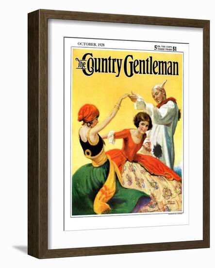 "Halloween Dance," Country Gentleman Cover, October 1, 1928-Ray C. Strang-Framed Giclee Print