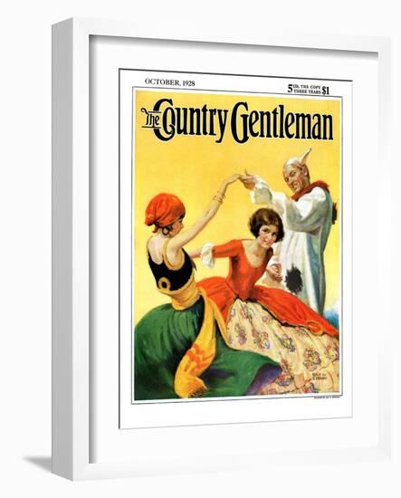 "Halloween Dance," Country Gentleman Cover, October 1, 1928-Ray C. Strang-Framed Giclee Print