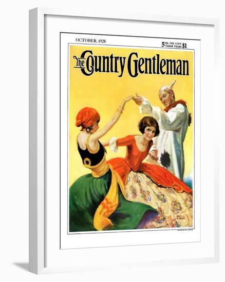 "Halloween Dance," Country Gentleman Cover, October 1, 1928-Ray C. Strang-Framed Giclee Print