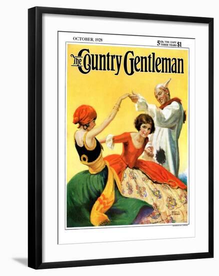 "Halloween Dance," Country Gentleman Cover, October 1, 1928-Ray C. Strang-Framed Giclee Print