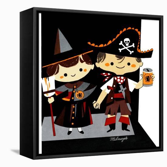 Halloween Friends - Jack & Jill-Bob Milnazik-Framed Stretched Canvas