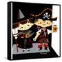 Halloween Friends - Jack & Jill-Bob Milnazik-Framed Stretched Canvas