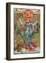 Halloween, Geisha with Jack O'Lantern Head-null-Framed Art Print