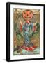 Halloween, Geisha with Jack O'Lantern Head-null-Framed Art Print