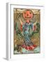 Halloween, Geisha with Jack O'Lantern Head-null-Framed Art Print