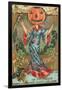 Halloween, Geisha with Jack O'Lantern Head-null-Framed Art Print