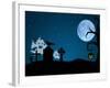 Halloween Ghosts in Graveyard-SorayaShan-Framed Art Print