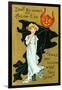 Halloween, Girl and Jack O'Lantern Goblin-null-Framed Art Print