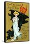 Halloween, Girl and Jack O'Lantern Goblin-null-Framed Stretched Canvas