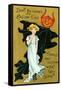 Halloween, Girl and Jack O'Lantern Goblin-null-Framed Stretched Canvas