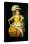 Halloween Girl Blue Blow-Vintage Apple Collection-Stretched Canvas