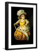 Halloween Girl Blue Blow-Vintage Apple Collection-Framed Giclee Print