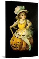 Halloween Girl Blue Blow-Vintage Apple Collection-Mounted Giclee Print