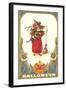 Halloween, Girl Witch with Cats-null-Framed Art Print
