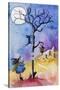 Halloween Graveyard Black Cat Keep Out-sylvia pimental-Stretched Canvas