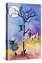 Halloween Graveyard Black Cat Keep Out-sylvia pimental-Stretched Canvas