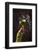 Halloween Green Apple Cocktail with Witch Hand-yulka3ice-Framed Photographic Print