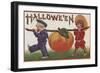 Halloween Greeting - Carrying Pumpkin-Lantern Press-Framed Art Print