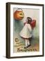 Halloween Greeting - Girl in Red and White-Lantern Press-Framed Art Print