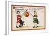 Halloween Greeting - Pumpkin on Stick-Lantern Press-Framed Art Print