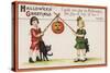 Halloween Greeting - Pumpkin on Stick-Lantern Press-Stretched Canvas