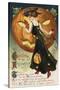 Halloween Greeting - Witch Dancing and Pumpkin-Lantern Press-Stretched Canvas