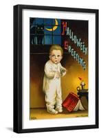 Halloween Greetings Little Boy-Vintage Apple Collection-Framed Giclee Print