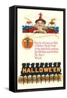 Halloween Greetings, Witch and Poem-null-Framed Stretched Canvas