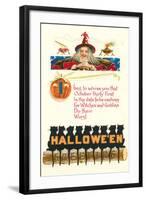 Halloween Greetings, Witch and Poem-null-Framed Art Print