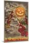 Halloween Greetings, Witches and Jack O'Lantern-null-Mounted Art Print