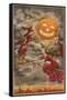 Halloween Greetings, Witches and Jack O'Lantern-null-Framed Stretched Canvas