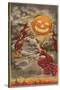 Halloween Greetings, Witches and Jack O'Lantern-null-Stretched Canvas