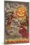 Halloween Greetings, Witches and Jack O'Lantern-null-Mounted Art Print