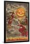 Halloween Greetings, Witches and Jack O'Lantern-null-Framed Art Print