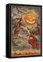Halloween Greetings, Witches and Jack O'Lantern-null-Framed Stretched Canvas