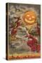 Halloween Greetings, Witches and Jack O'Lantern-null-Stretched Canvas