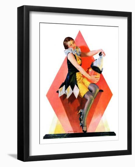 "Halloween Harlequin,"October 29, 1932-W. Wilkinson-Framed Giclee Print