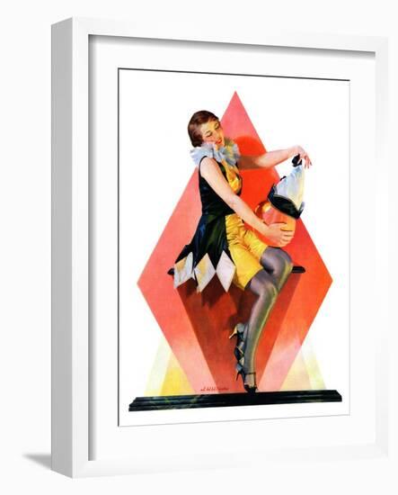 "Halloween Harlequin,"October 29, 1932-W. Wilkinson-Framed Giclee Print