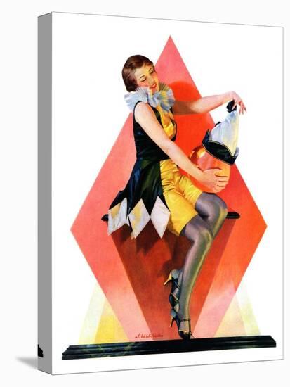 "Halloween Harlequin,"October 29, 1932-W. Wilkinson-Stretched Canvas