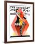 "Halloween Harlequin," Saturday Evening Post Cover, October 29, 1932-W. Wilkinson-Framed Giclee Print