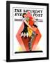 "Halloween Harlequin," Saturday Evening Post Cover, October 29, 1932-W. Wilkinson-Framed Giclee Print