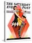 "Halloween Harlequin," Saturday Evening Post Cover, October 29, 1932-W. Wilkinson-Stretched Canvas